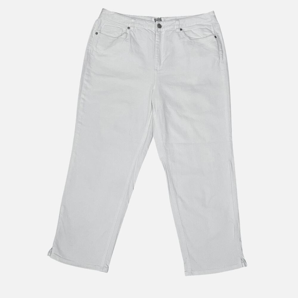 Talbots White Stretch Ankle Cropped Pants